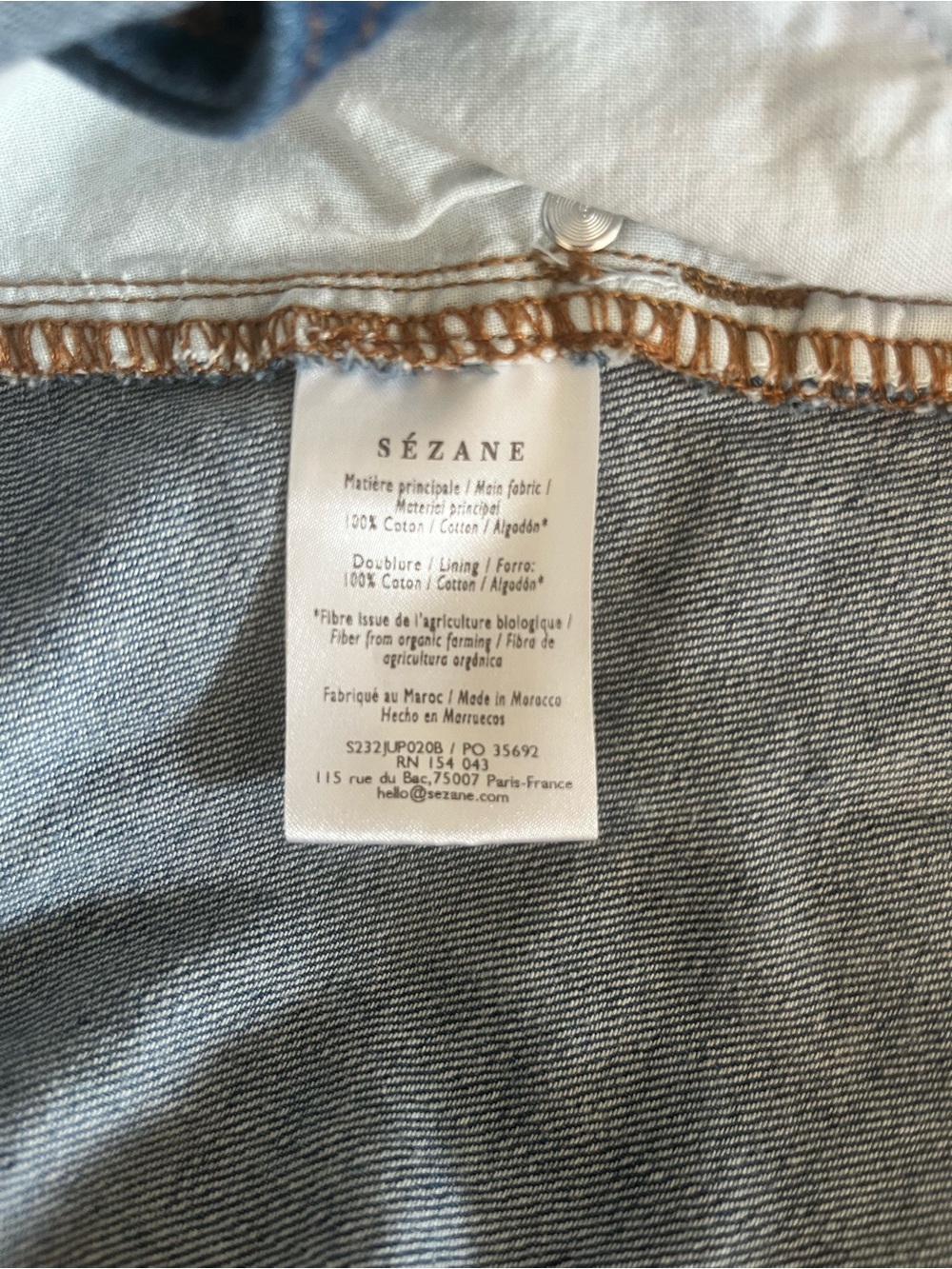Sezane clarine denim midi skirt - Picture 6 of 6